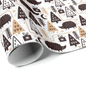 北欧モダンのクリスマスハリネズミのパターン ラッピングペーパー (ロールコーナー)