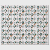 北欧モダングリーンクリスマス植物学 ラッピングペーパー (フラット)