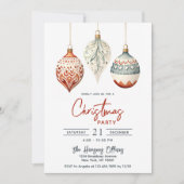 北欧モダンスタイルオーナメントクリスマスパーティー 招待状 (正面)