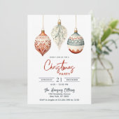 北欧モダンスタイルオーナメントクリスマスパーティー 招待状 (スタンド正面)