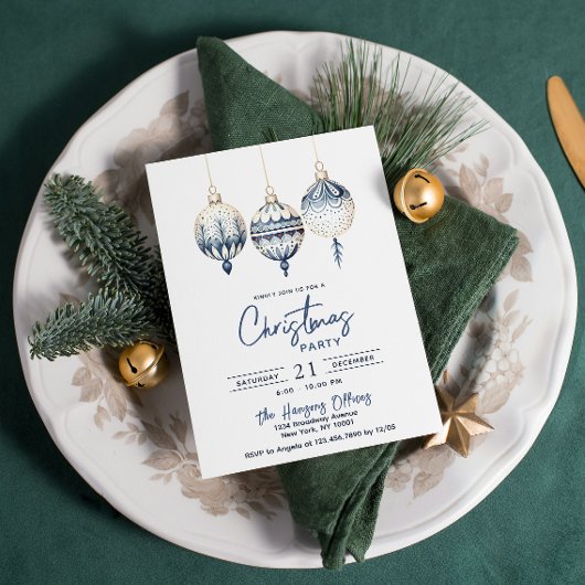 北欧モダンスタイルオーナメントクリスマスパーティー 招待状
