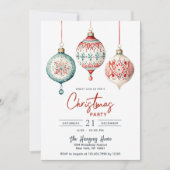 北欧モダンスタイルオーナメントクリスマスパーティー 招待状 (正面)