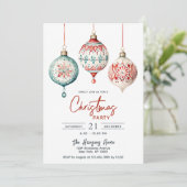 北欧モダンスタイルオーナメントクリスマスパーティー 招待状 (スタンド正面)