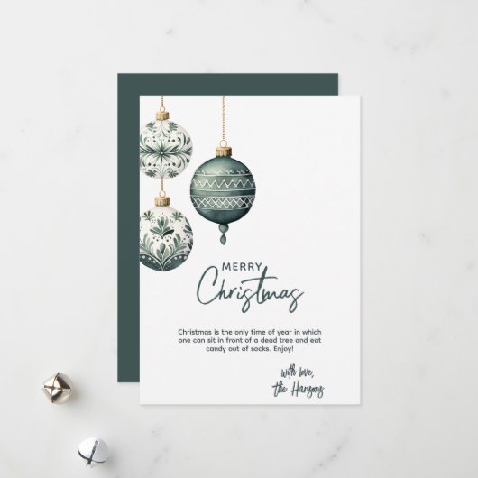 北欧モダンスタイルオーナメントクリスマス シーズンカード (正面/裏面インサイチュ)