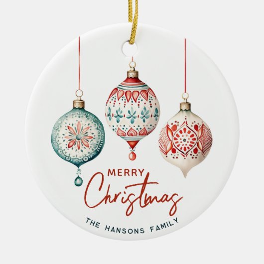 北欧モダンスタイルメリークリスマス セラミックオーナメント (正面)
