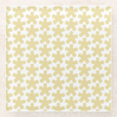 北欧モダンラクダのレトログラフィックパターン ガラスコースター (正面)