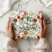 北欧モダン冬のクリスマスフォレスト ラッピングペーパーシート