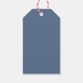 北欧モダン冬の雪の夜のキツネ鹿の鳥 ギフトタグ (裏面)