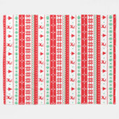 北欧モダン冬クリスマス休暇パターン フリースブランケット (正面(横))