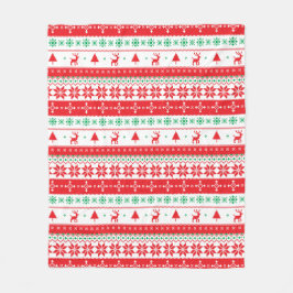 北欧モダン冬クリスマス休暇パターン フリースブランケット