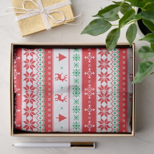 北欧モダン冬クリスマス休暇パターン 薄葉紙 (ギフト)