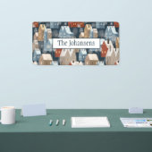 北欧モダン北欧お洒落スカンジウィンタータウンパターン 横断幕 (トレードショー)