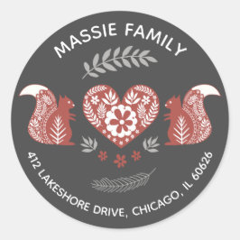 北欧リスとハートアドレス ラウンドシール