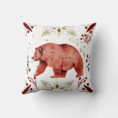 北欧レッドベアーウォーターフォークアート クッション (裏面)