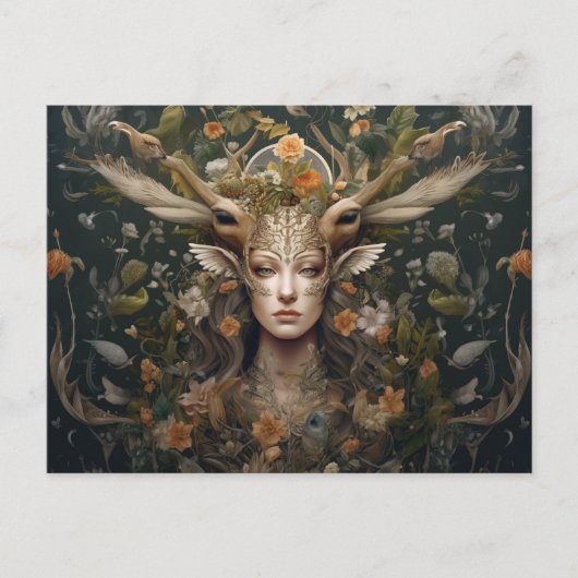 北欧レトロ異教の芸術的葉書 ポストカード (正面)