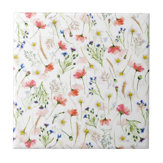 北欧ワイルドフラワーメドウ タイル (正面)