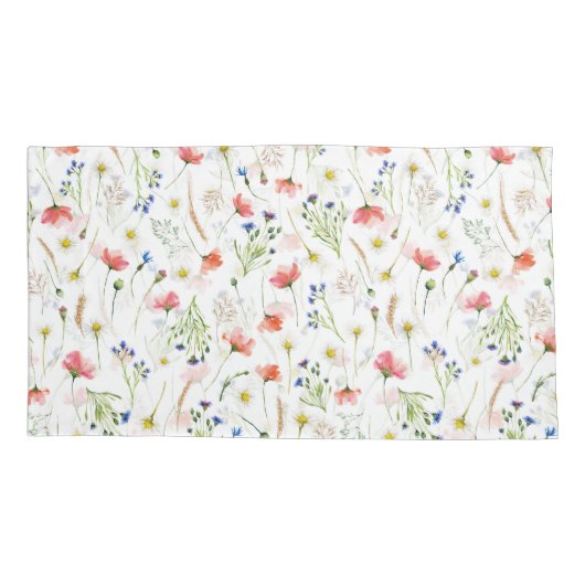 北欧ワイルドフラワーメドウ 枕カバー (裏面)