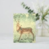 北欧ヴィンテージスカンジナビアのクリスマスのトナカイ シーズンポストカード (スタンド正面)