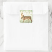 北欧ヴィンテージスカンジナビアのクリスマスのトナカイ スクエアシール (バッグ)