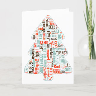 北欧人の刺激を受けたでモダンなクリスマスツリーカード シーズンカード