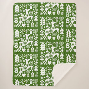 北欧伝統的のクリスマス シェルパブランケット