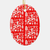 北欧伝統的のクリスマス セラミックオーナメント (裏面)