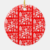 北欧伝統的のクリスマス セラミックオーナメント (裏面)