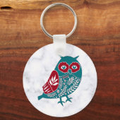 北欧動物ヴィンテージフクロウ キーホルダー (正面)