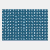 北欧北欧のクリスマススター白い青 ラッピングペーパーシート (正面2)