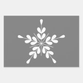 北欧北欧のクリスマススター白灰色 ラッピングペーパーシート (正面3)