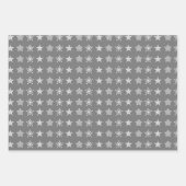 北欧北欧のクリスマススター白灰色 ラッピングペーパーシート (正面2)