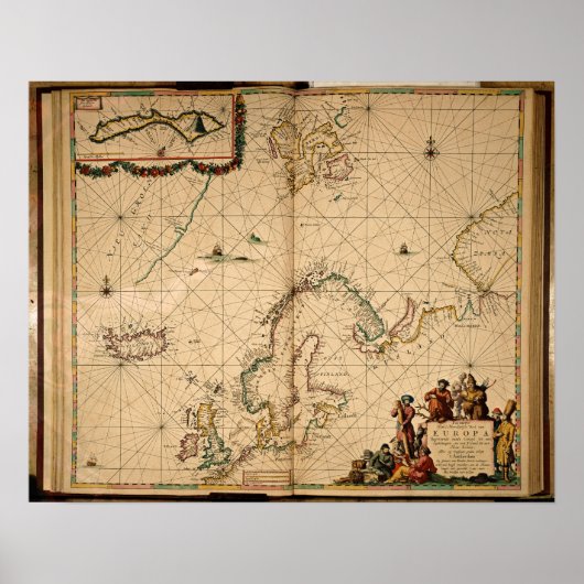 北欧地図 ポスター (正面)