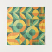 北欧幾何学ヴィンテージ農業 タペストリー (正面(横))