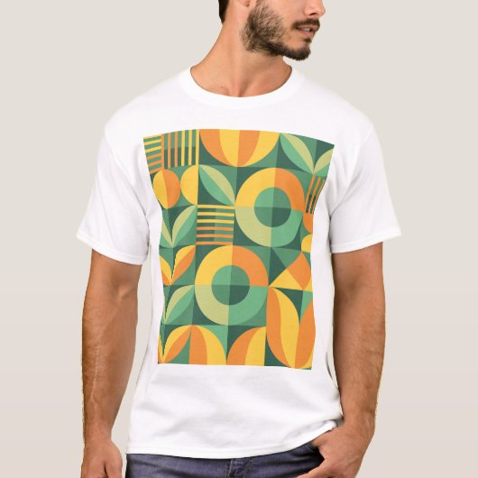北欧幾何学ヴィンテージ農業 Tシャツ (正面)