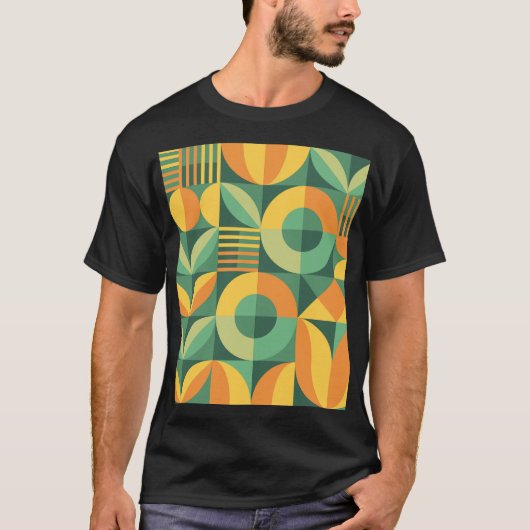 北欧幾何学ヴィンテージ農業 Tシャツ (正面)