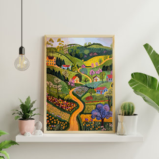 北欧抽象芸術幾何学的ポスター（マット） 19x19 ポスター