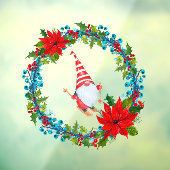 北欧格言スキーアインザクリスマスビニールリース ウィンドウサイン (シート3)