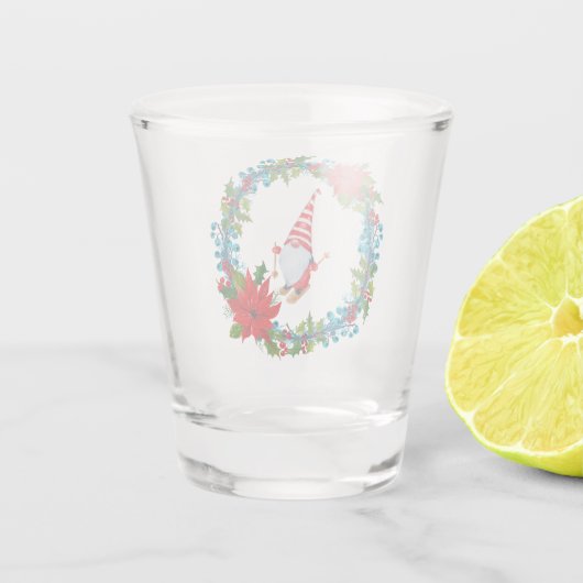 北欧格言スキーヤーインアザ・クリスマスリース ショットグラス (裏面)