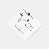 北欧格言星ホワイトブルークリスマスパーティー スタンダードカクテルナプキン (角)