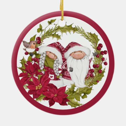 北欧格言 | God Jule |ノルウェーのクリスマス セラミックオーナメント (裏面)