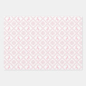 北欧水玉模様プレイドベビーピンククリスマス ラッピングペーパーシート (正面)