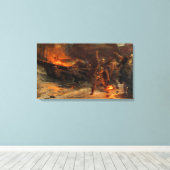 『北欧海賊の葬儀』(フランク・ディックスィー画) キャンバスプリント (インサイチュ (ウッドフロア))