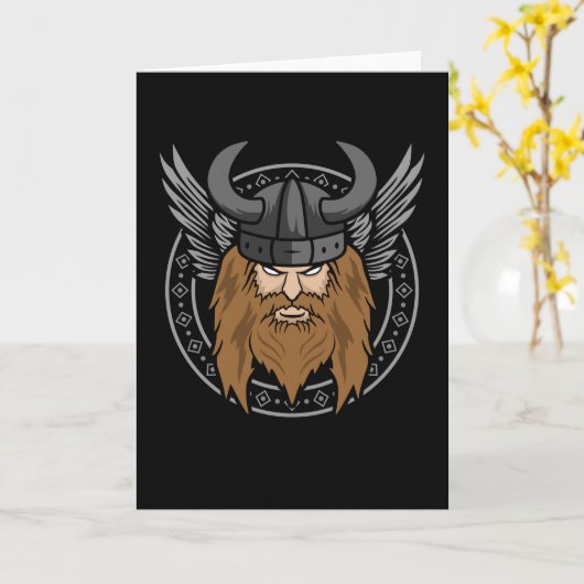 北欧神話のヴァルハラバイキングノルディックオーディン神 カード (黄色い花)