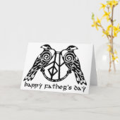 北欧神話の父の日カードHuginn及びMuninn カード (黄色い花)