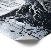 北欧神話ヤグドラシル伝統的ブラックアートポー ポスター (角)