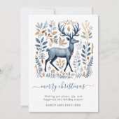 北欧素朴トナカイのクリスマスグリーン シーズンカード (正面)