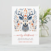 北欧素朴トナカイのクリスマスリーフ シーズンカード (スタンド正面)