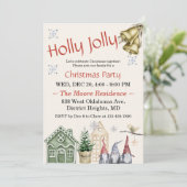 北欧素朴水色クリスマスパーティー 招待状 (スタンド正面)