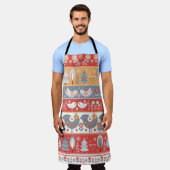 北欧縁ど:ヴィンテージ繊維デザイン。 エプロン (着用した状態)