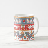 北欧縁ど:ヴィンテージ繊維デザイン。 コーヒーマグカップ (正面右)